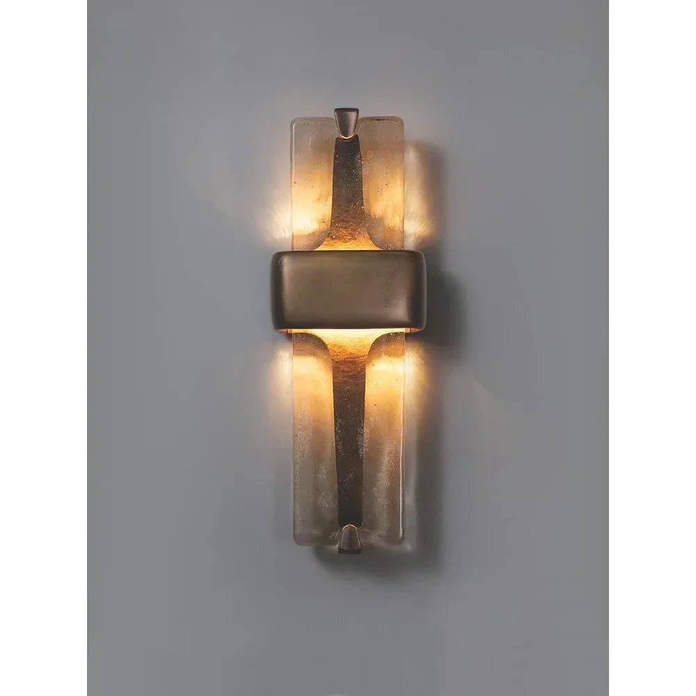 Modern Crystal & Copper Wall Sconce – Elegant Handcrafted Light for Luxury Interiors