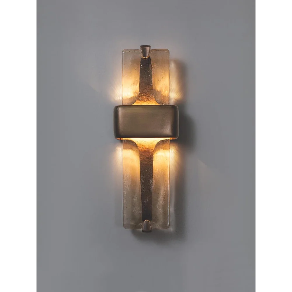 Modern Crystal & Copper Wall Sconce – Elegant Handcrafted Light for Luxury Interiors