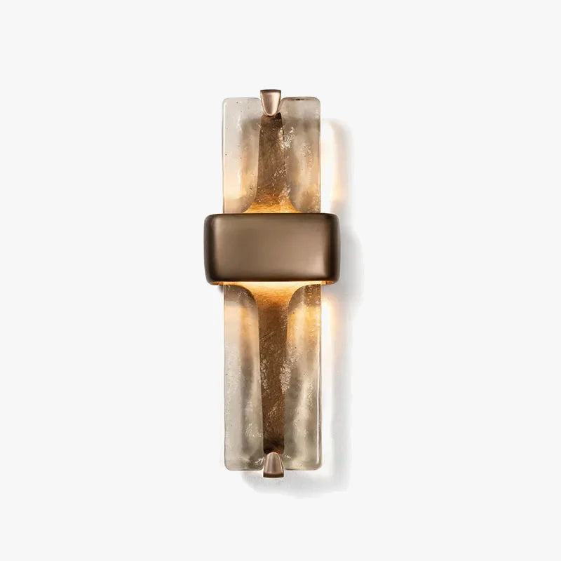 Modern Crystal & Copper Wall Sconce – Elegant Handcrafted Light for Luxury Interiors