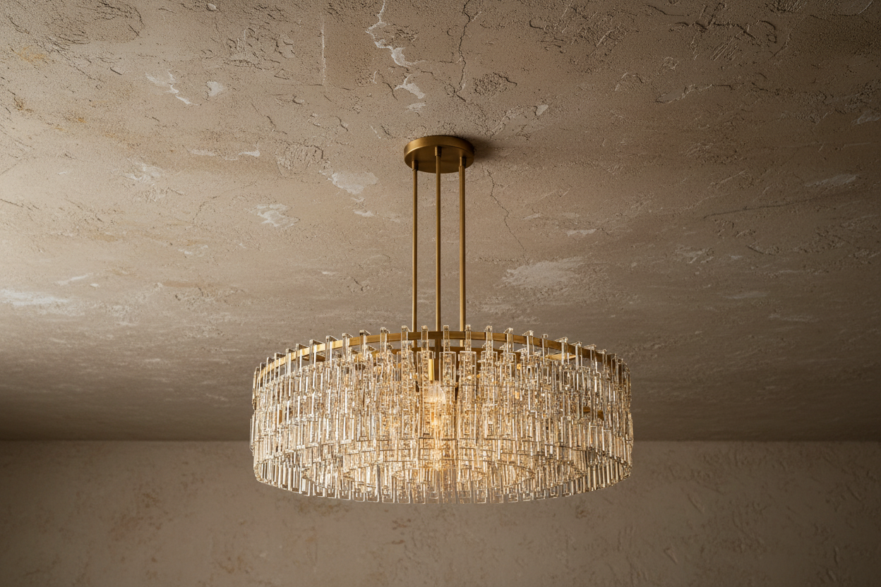 Round Crystal Drum Chandelier – Luxury Copper Led Modern Dining Light Casalolalights Luxury Lamps for Interior Designers