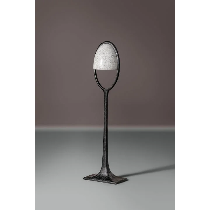Sculptural Eggshell Floor Lamp – Artisan Brass Base | Modern Lighting Cupola