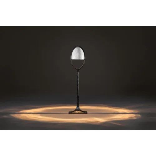Sculptural Eggshell Floor Lamp – Artisan Brass Base | Modern Lighting Cupola