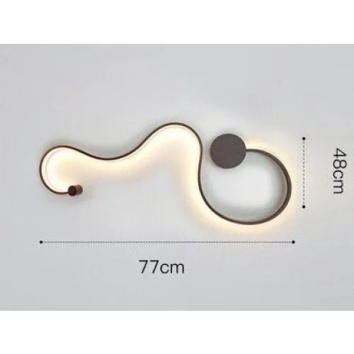 Curved Led Wall Lamp | Modern Linear Corridor Sconce Bronze or Chrome Hallway Stairway & Living Room Casalolalights