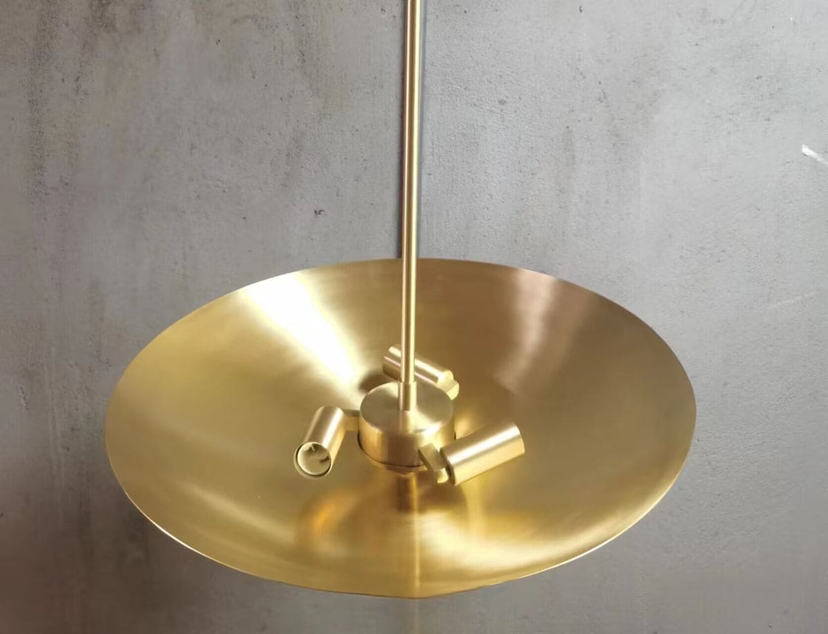 Luxury Copper Brass Saucer Semi-flush Mount Ceiling Light for Living Room Dining or Entryway - Pendant Lamps