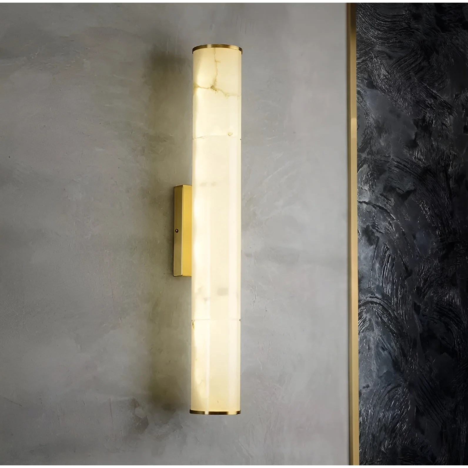 Cylindrical Natural Marble Led Wall Lights for Living Room Bedroom Bathroom