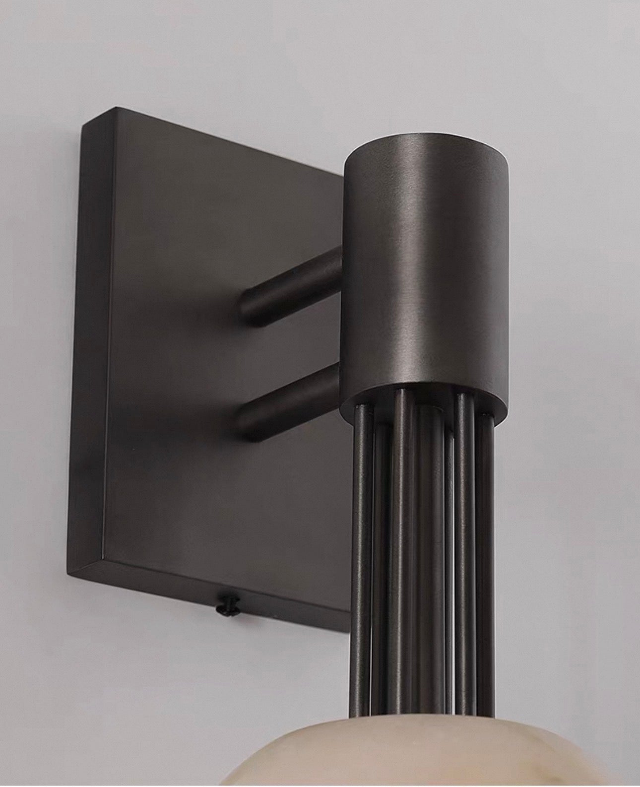 Alabaster Globe Wall Sconce – 3000k Dark Bronze Stainless Steel Light for Bedroom Hallway or Vanit Casalolalights