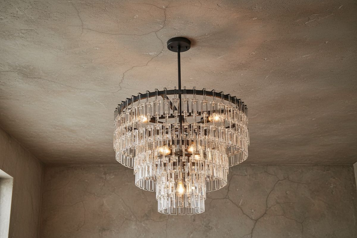 Hand Cut Crystal Tiered Chandelier Round Gold | for a 9 Ft Ceiling or Higher Custom Rod Length Casalola Lights Luxury