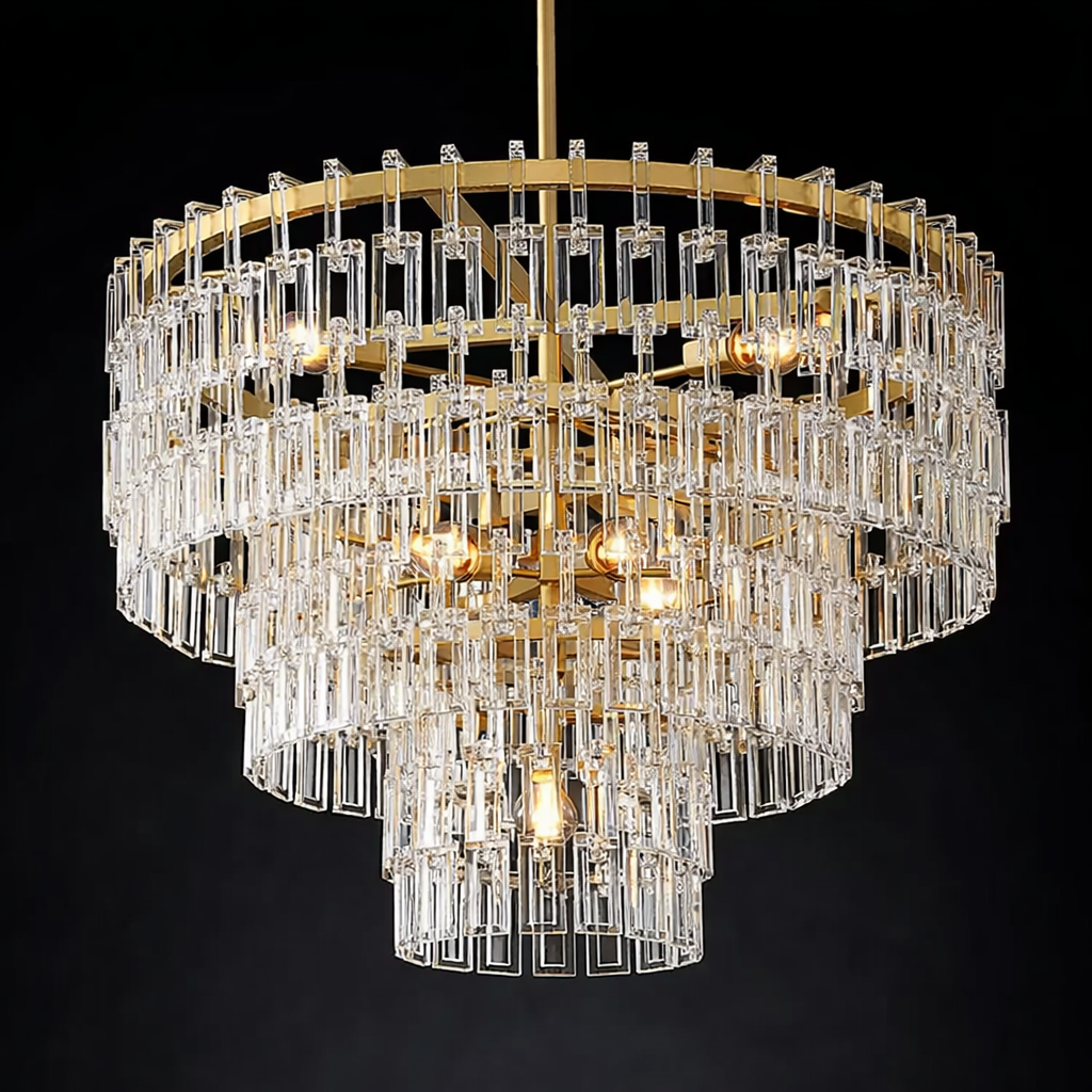 Tiered Crystal Chandelier Hand-cut K9 with Solid Brass Frame – Casalola Lights Casalolalights Luxury Lamps for Interior