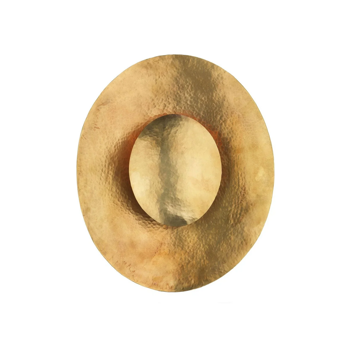 Hammered Brass Disc Wall Sconce | Hand-forged Sculptural Modern Rustic Hallway & Living Room Casalolalights Luxury