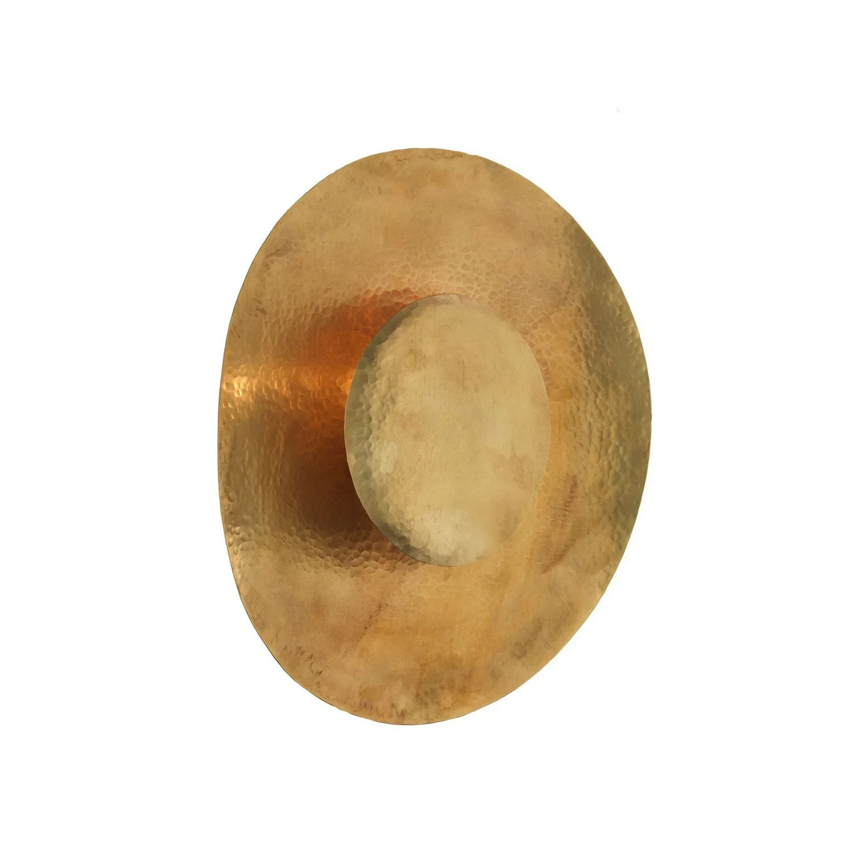 Hammered Brass Disc Wall Sconce | Hand-forged Sculptural Modern Rustic Hallway & Living Room Casalolalights Luxury