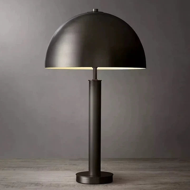 Black Dome Table Lamp for Living Room and Bedroom | Modern Minimalist Metal Console Dimmable Option Casalola Lights