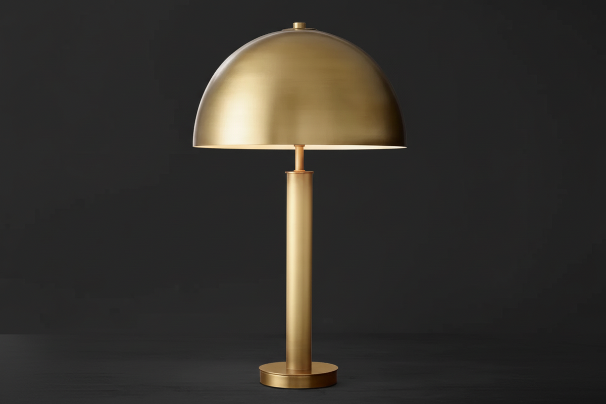 Black Dome Table Lamp for Living Room and Bedroom | Modern Minimalist Metal Console Dimmable Option Casalola Lights