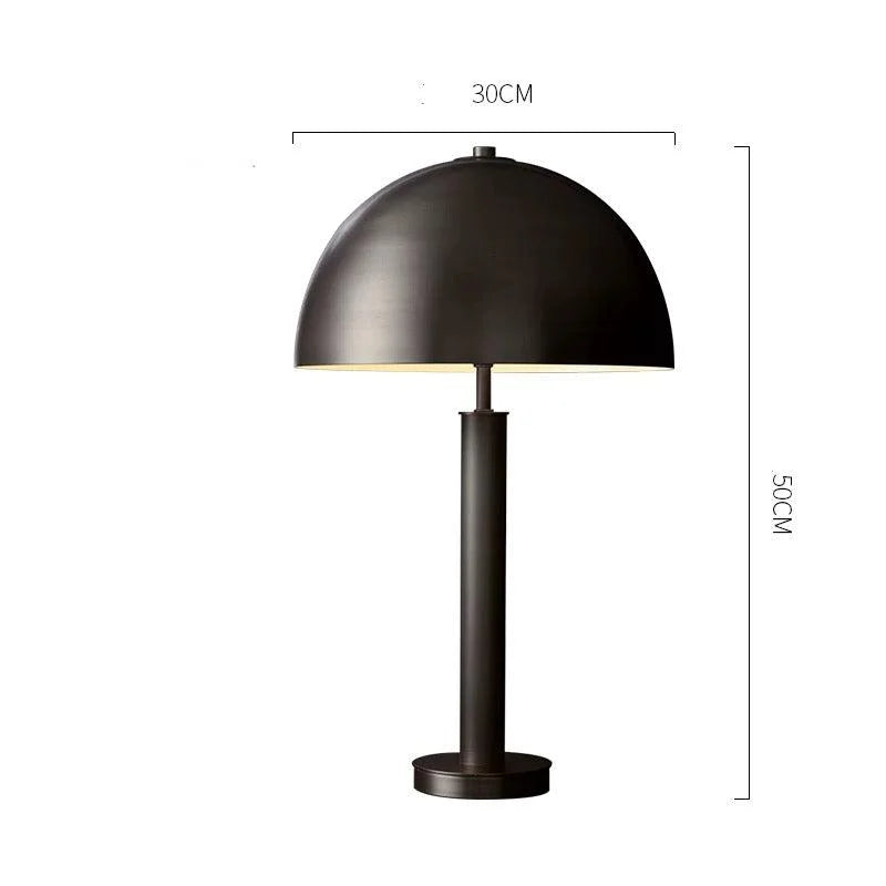 Black Dome Table Lamp for Living Room and Bedroom | Modern Minimalist Metal Console Dimmable Option Casalola Lights
