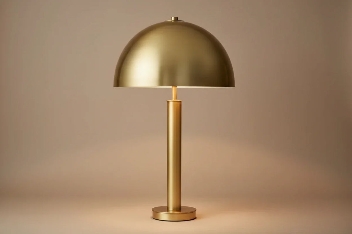 Brass Dome Table Lamp for Console and Living Room | Solid Column Modern 50 Cm Casalola Lights Luxury Lamps Interior
