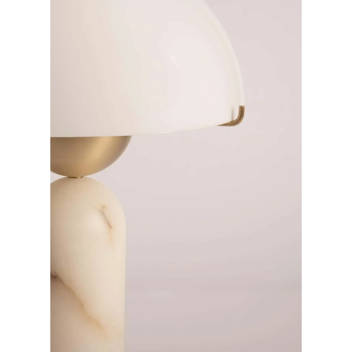 Marble and Brass Table Lamp for Bedroom Living Room | White Dome Shade Bedside Mid Century Modern Casalola Lights