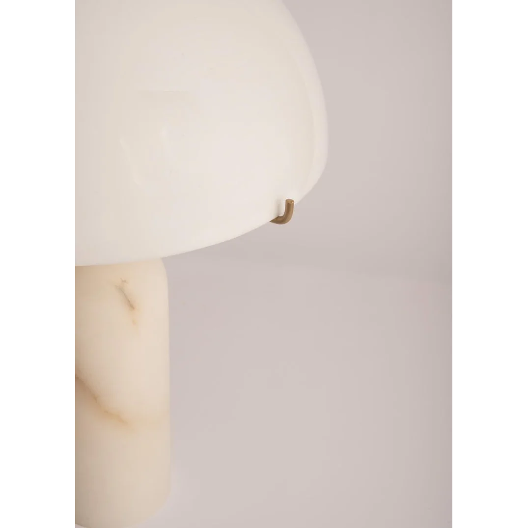 Marble and Brass Table Lamp for Bedroom Living Room | White Dome Shade Bedside Mid Century Modern Casalola Lights