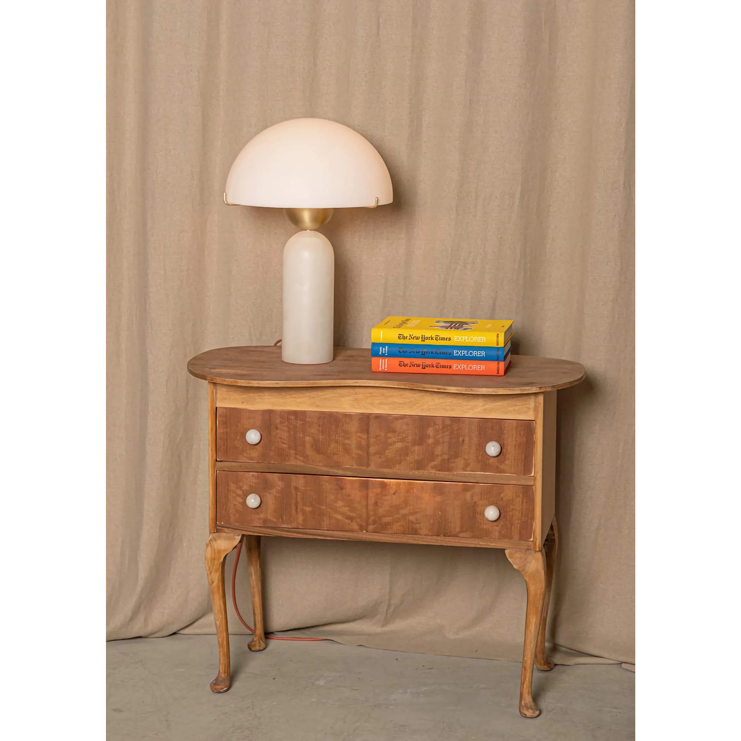 Modern Dome Table Lamp with Marble Base – Stylish Accent Light for Bedside Console or Living Room