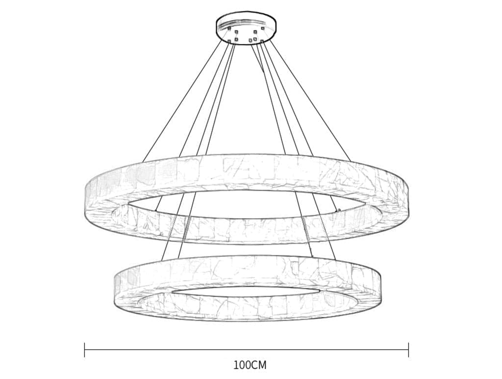 Rivage Double Round Alabaster Chandelier for Dining Room Living Room | Luxury Interiors | Casalola Lights - Chandeliers