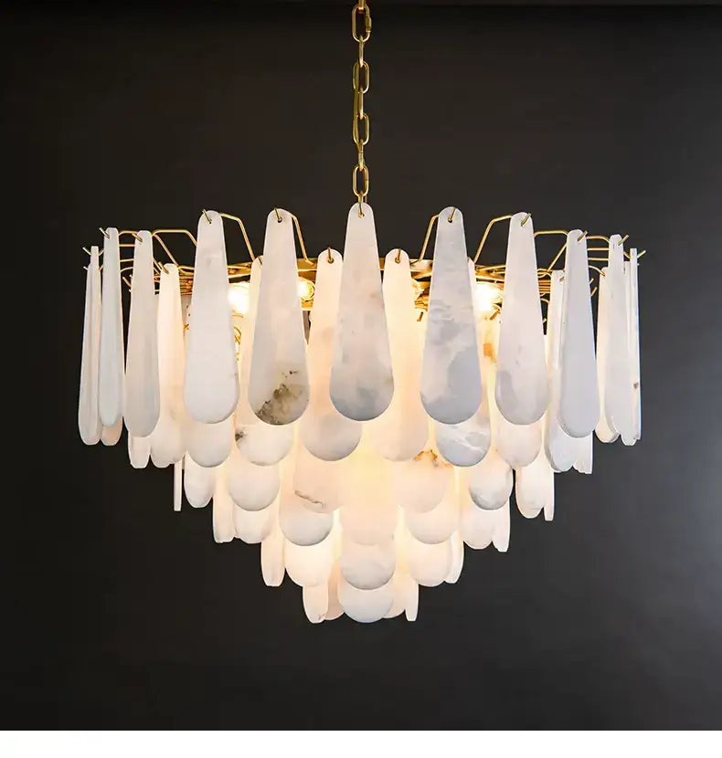 Teardrop Alabaster Chandelier for Living Room | Luxury Contemporary Interiors | Casalola Lights - Chandeliers