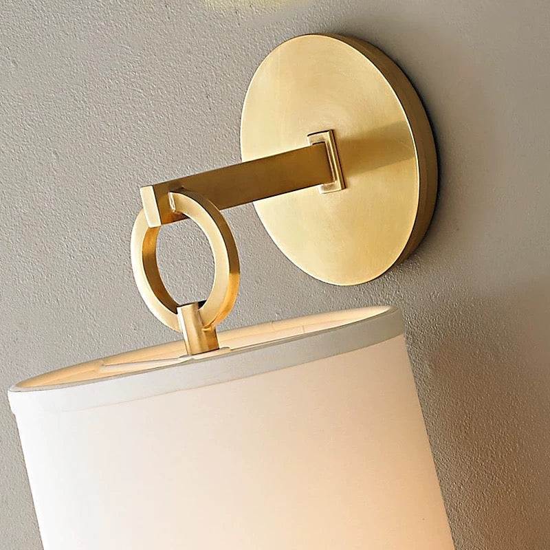 Copper Wall Sconce with Fabric Shade – Casalola Bedroom Hallway & Living Room Light Casalolalights Luxury Lamps