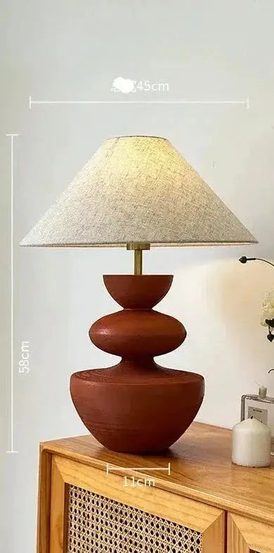 Earth Tones Ceramic Painted Table Lamp | Unique Lighting - Lamps
