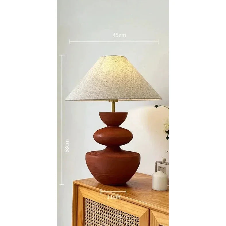 Earth Tones Ceramic Painted Table Lamp | Unique Lighting