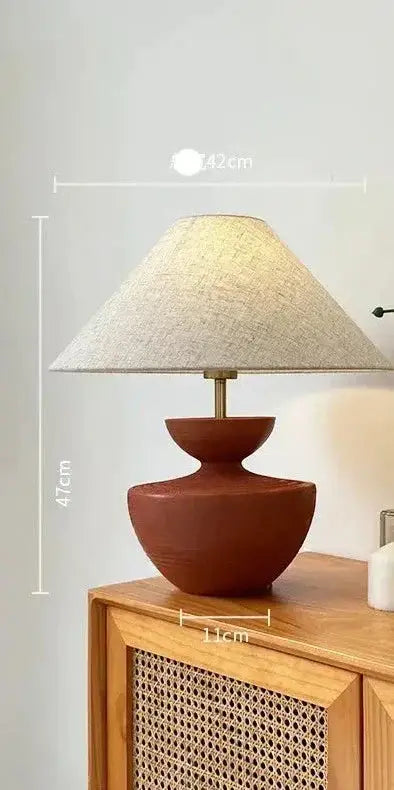 Earth Tones Ceramic Painted Table Lamp | Unique Lighting - Lamps