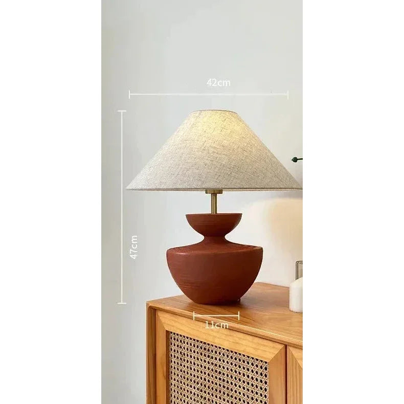 Earth Tones Ceramic Painted Table Lamp | Unique Lighting