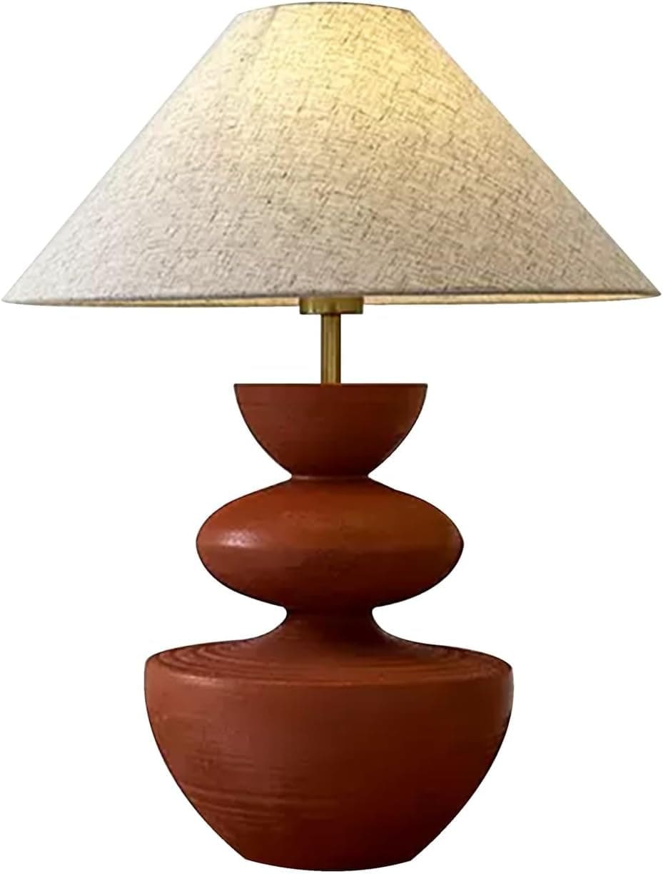 Earth Tones Ceramic Painted Table Lamp | Unique Lighting - Lamps
