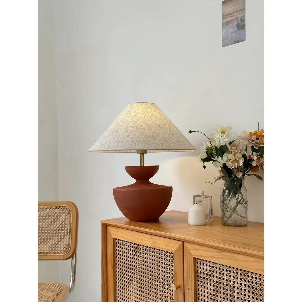 Earth Tones Ceramic Painted Table Lamp | Unique Lighting