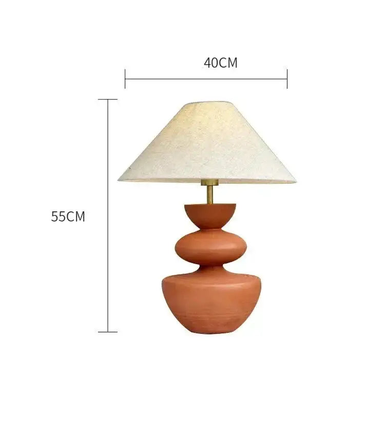 Earth Tones Ceramic Painted Table Lamp | Unique Lighting - Lamps