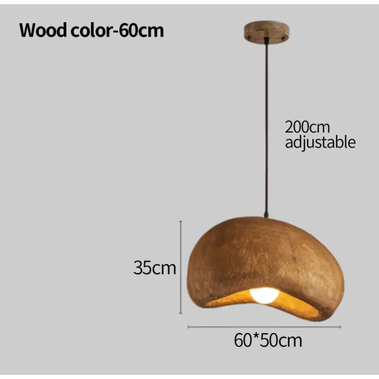 Japandi Brown Ceramic Pendant Lamp for Living Room Kitchen Bedroom | Minimalist Hanging