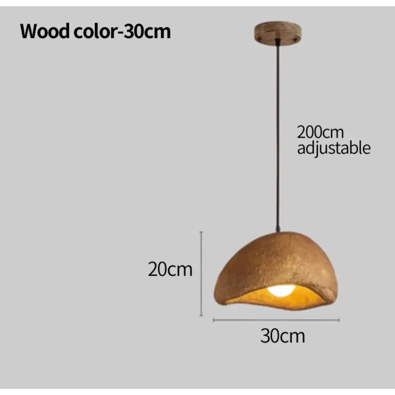 Japandi Brown Ceramic Pendant Lamp for Living Room Kitchen Bedroom | Minimalist Hanging
