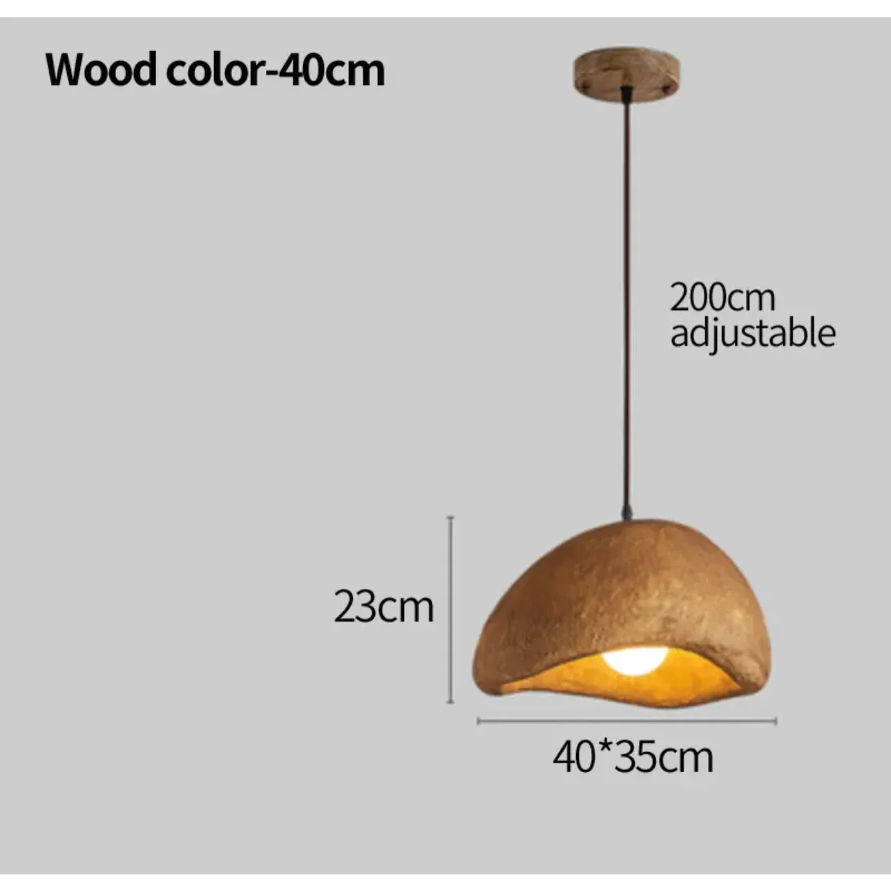 Japandi Brown Ceramic Pendant Lamp for Living Room Kitchen Bedroom | Minimalist Hanging