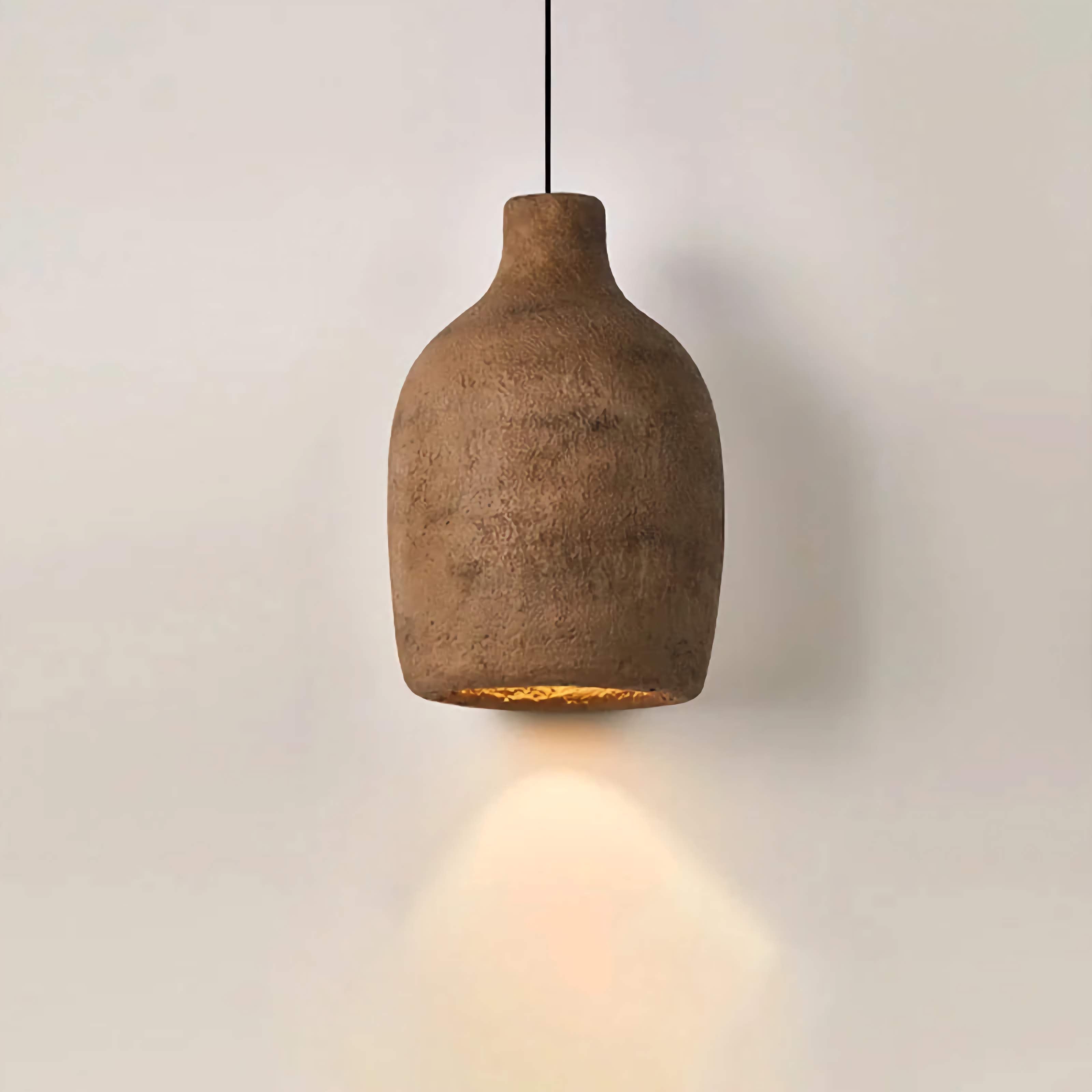 Japandi Wabi-sabi Chandelier | Minimalist Earth-toned Ceramic Shades | Lighting for Elegant Home Interiors