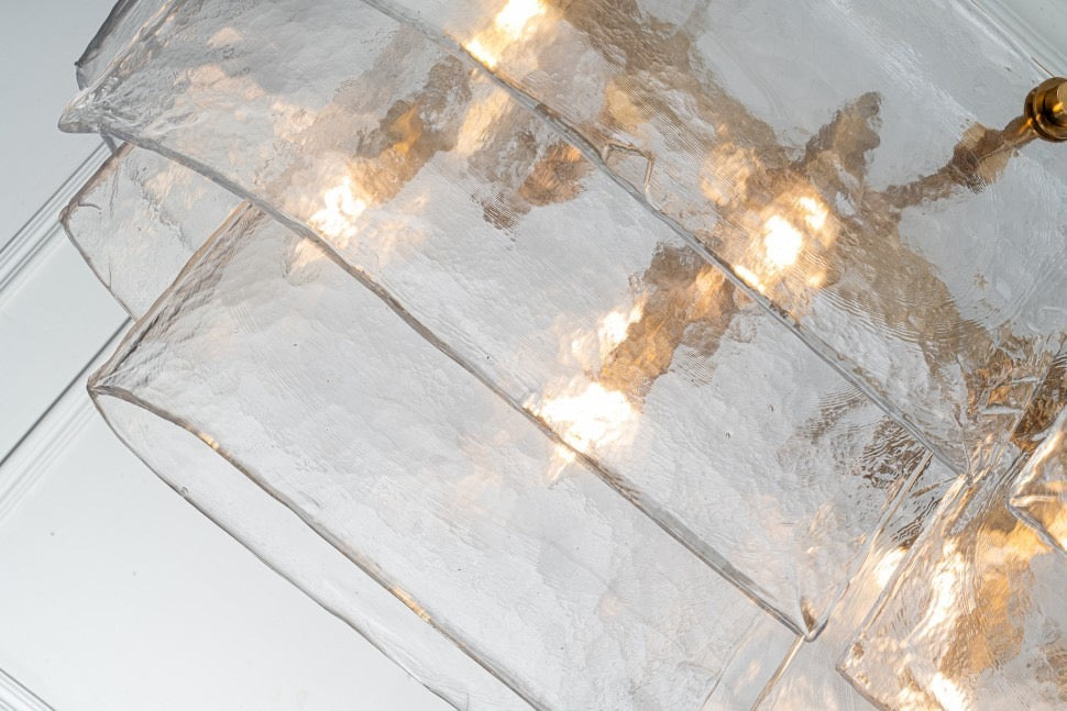 Frosted Glass Statement Chandelier Art Deco Luxury Dining Room and Entryway Ceiling Light Eclat Collection