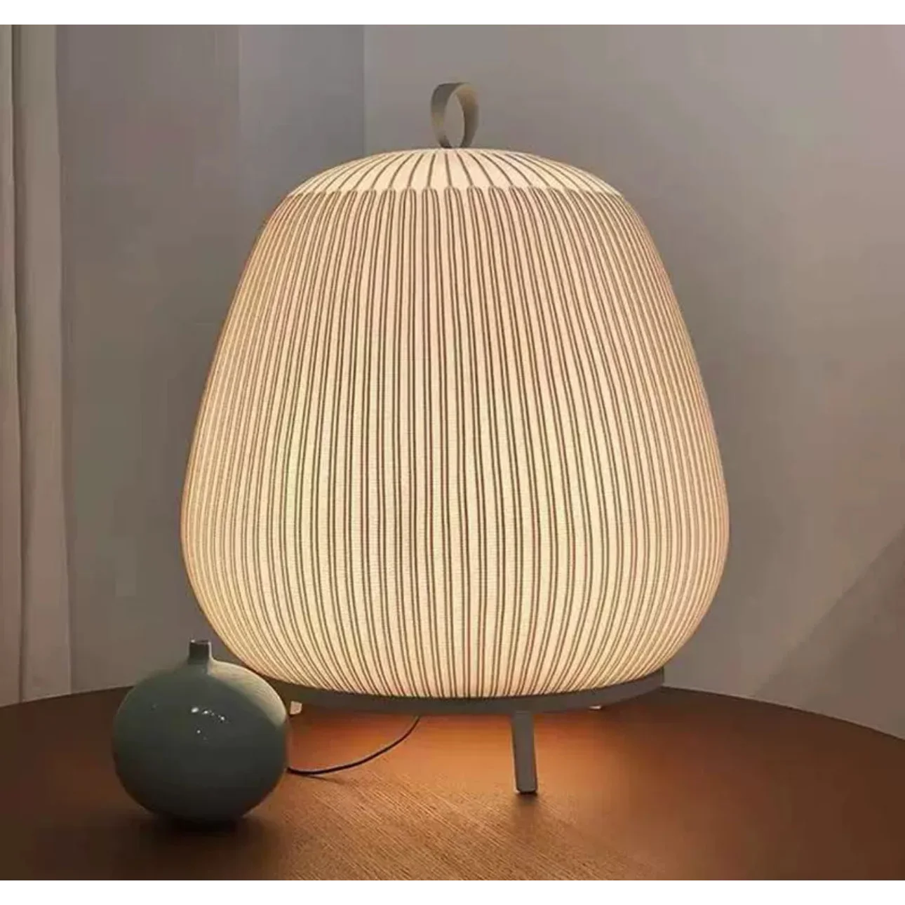 Ecru Knitting Fabric Table Lamp for Living Room Bedroom Restaurants