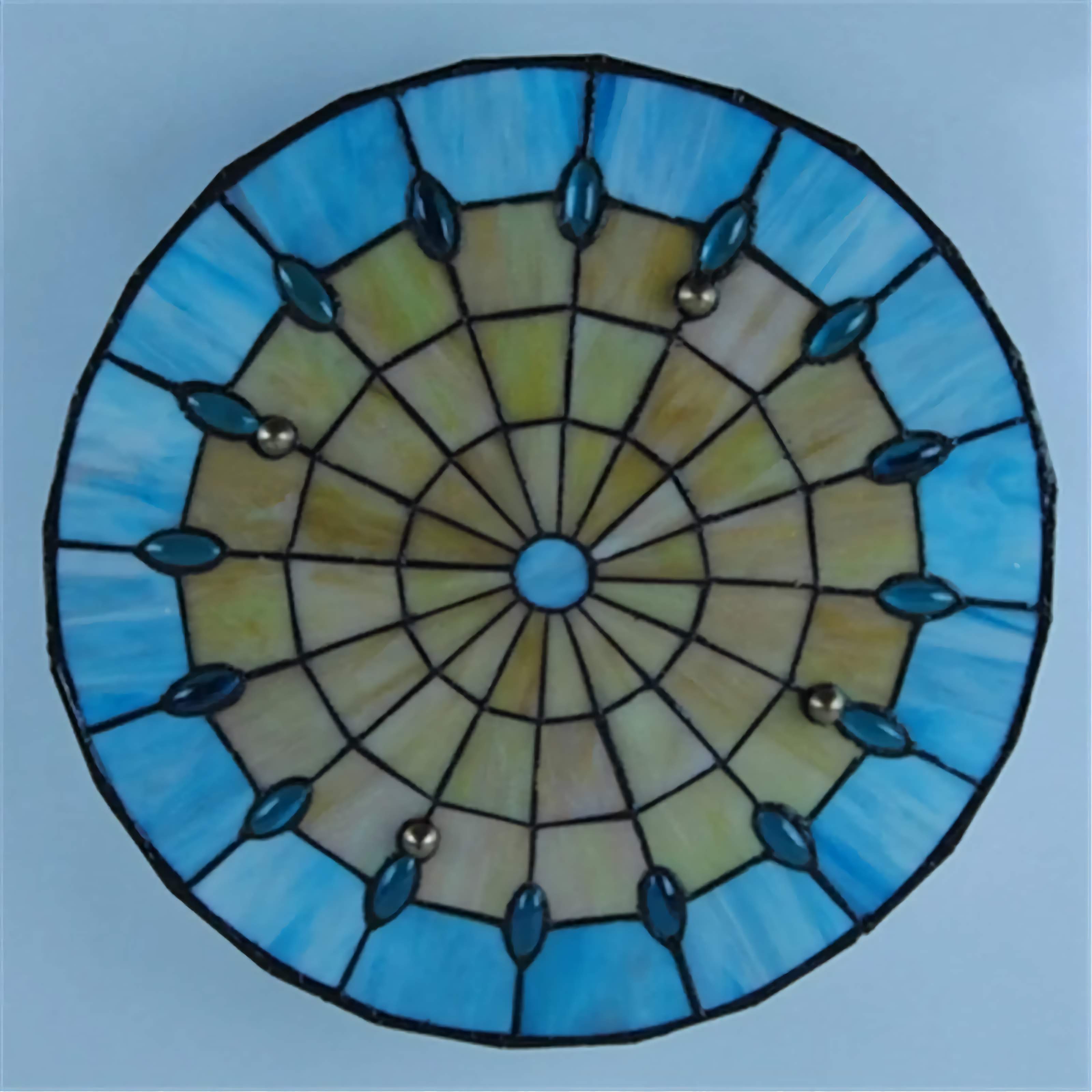 Blue Tiffany-style 18-inch 20-inch Ceiling Lamp Flush Mounts Art Nouveau Lighting