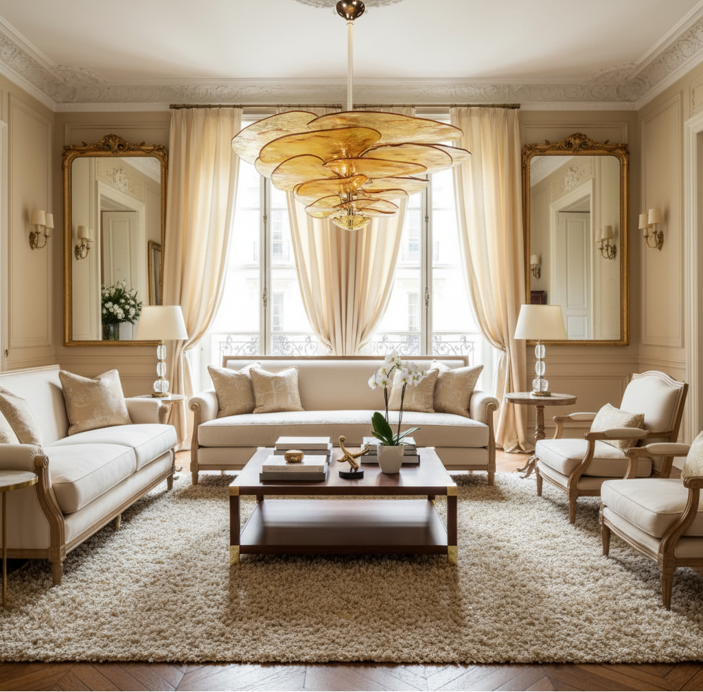 Amber Glass Petal Chandelier | Honey Toned Petals for a Warm Glow Medium or Large Dining Table Casalola Lights Luxury
