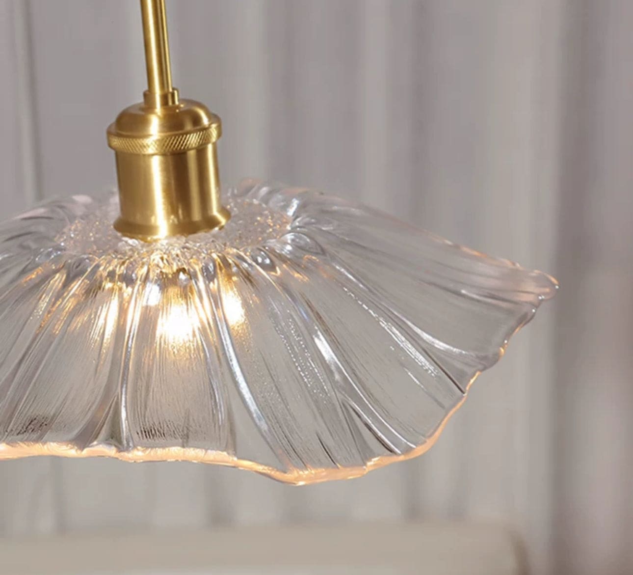 Copper and Glass Flower Semi-flush Mount Ceiling Light – Lighting Fixture for Low Ceilings - Semi-flush Mounts