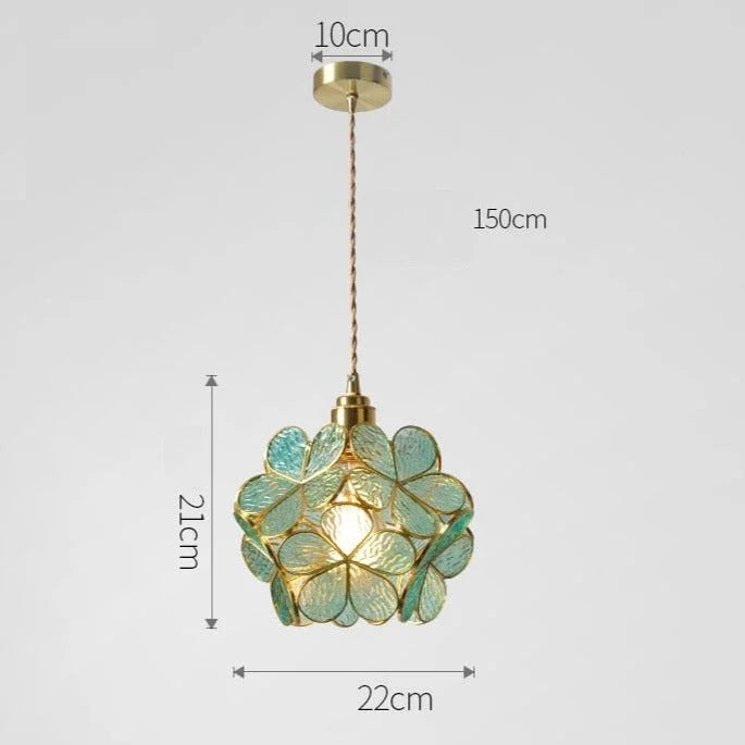 Colorful Glass Pendant Lamp | Round Flower Hanging Lights for Living Room Kitchen Dining