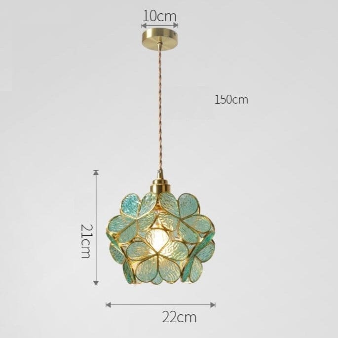 Colorful Glass Pendant Lamp | Round Flower Hanging Lights for Living Room Kitchen Dining - Lamps