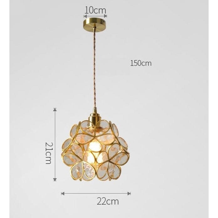 Colorful Glass Pendant Lamp | Round Flower Hanging Lights for Living Room Kitchen Dining - Lamps