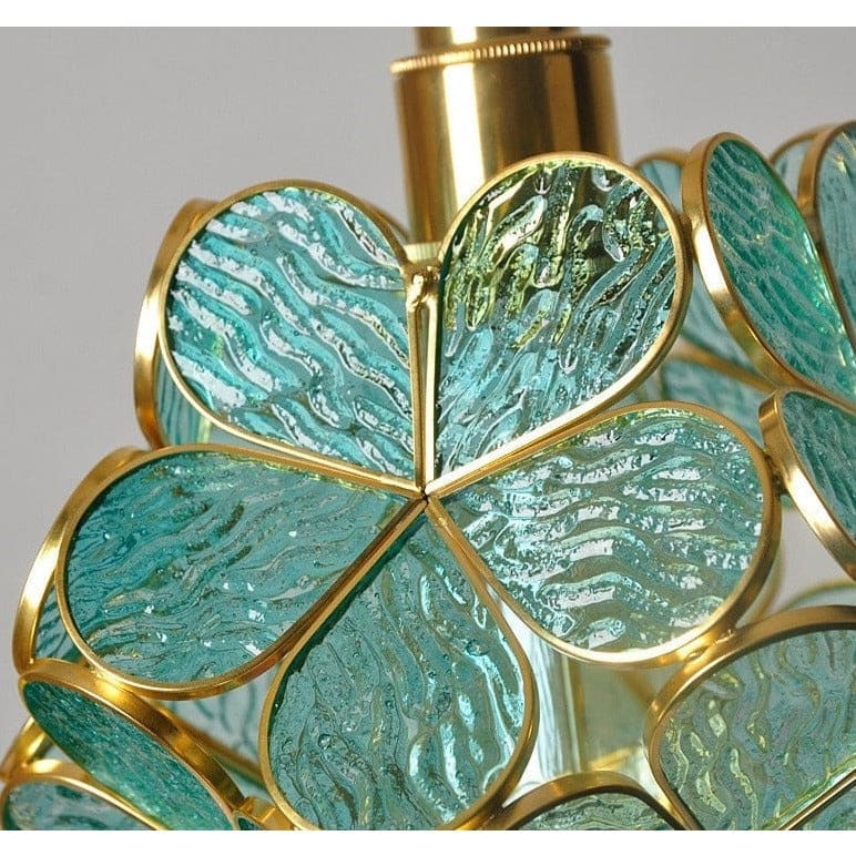 Colorful Glass Pendant Lamp | Round Flower Hanging Lights for Living Room Kitchen Dining - Lamps
