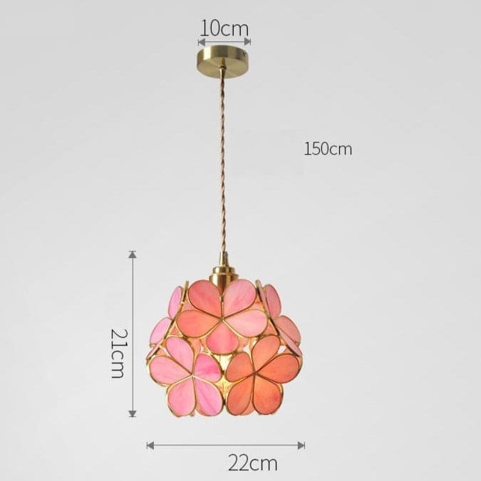 Colorful Glass Pendant Lamp | Round Flower Hanging Lights for Living Room Kitchen Dining - Lamps