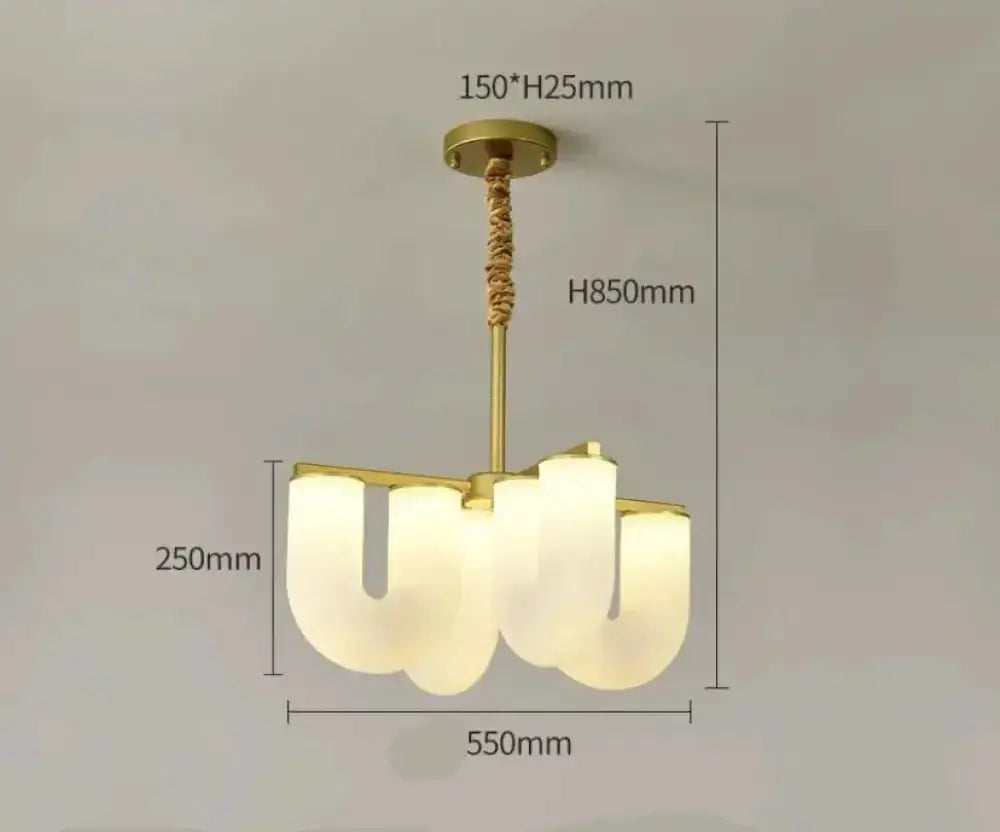 Modern Sculptural Pendant Light | Fluted Glass Ceiling Chandelier - Chandeliers