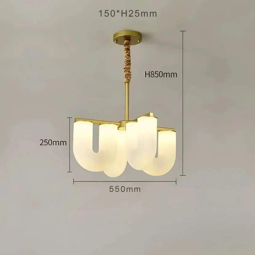 Modern Sculptural Pendant Light | Fluted Glass Ceiling Chandelier