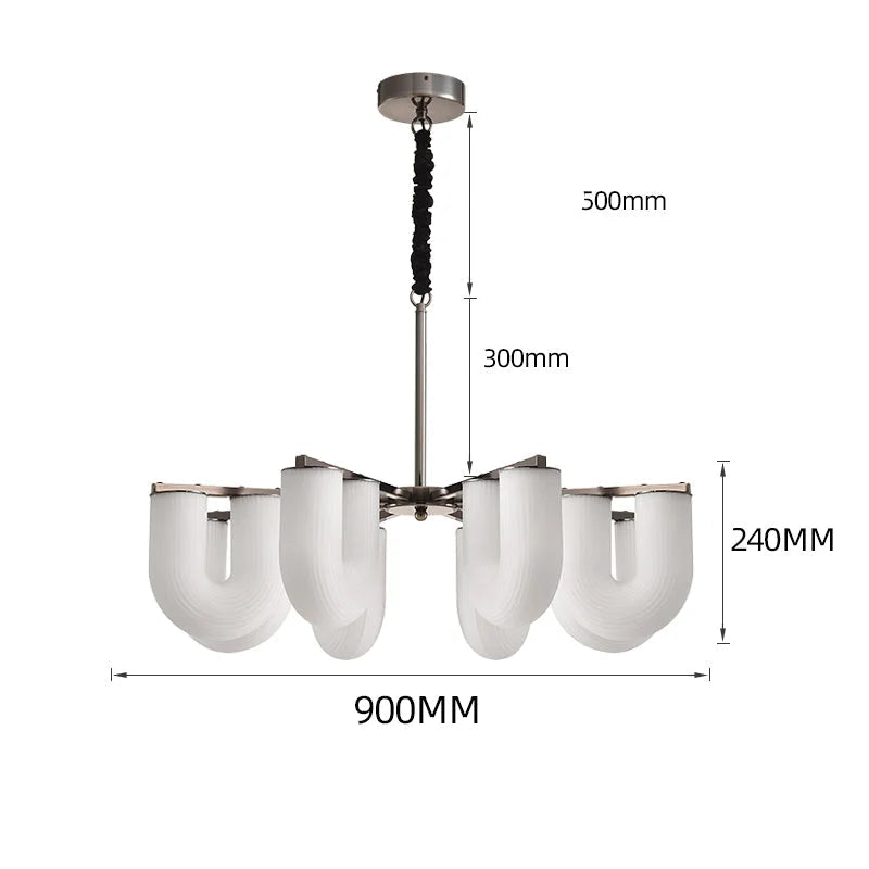 Modern Sculptural Pendant Light | Fluted Glass Ceiling Chandelier