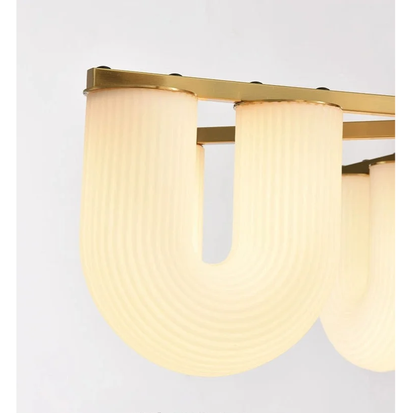 Modern Sculptural Pendant Light | Fluted Glass Ceiling Chandelier