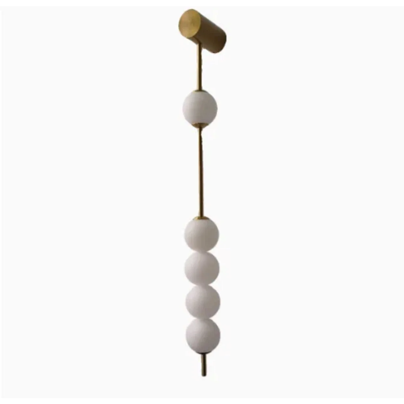 French-modern iron and acrylic wall light in gold in a living room